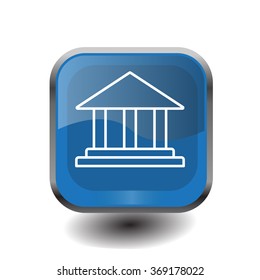 Museum building icon thin line for web and mobile, modern minimalistic flat design. Vector