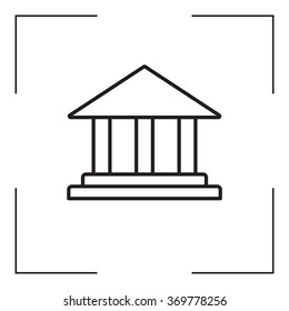 Museum building icon thin line for web and mobile, modern minimalistic flat design. Vector