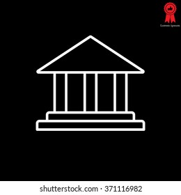 Museum building icon thin line for web and mobile, modern minimalistic flat design. Vector