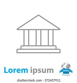 Museum building icon thin line for web and mobile, modern minimalistic flat design. Vector