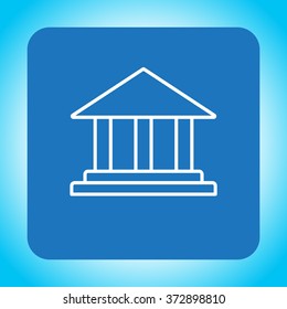 Museum building icon thin line for web and mobile, modern minimalistic flat design. Vector