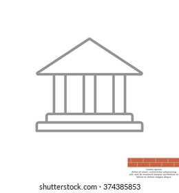 Museum building icon thin line for web and mobile, modern minimalistic flat design. Vector