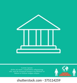 Museum building icon thin line for web and mobile, modern minimalistic flat design. Vector