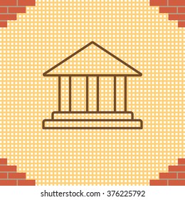 Museum building icon thin line for web and mobile, modern minimalistic flat design. Vector