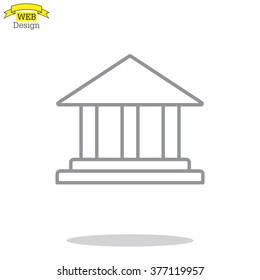 Museum building icon thin line for web and mobile, modern minimalistic flat design. Vector