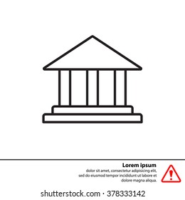 Museum building icon thin line for web and mobile, modern minimalistic flat design. Vector