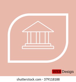 Museum building icon thin line for web and mobile, modern minimalistic flat design. Vector