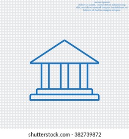 Museum building icon thin line for web and mobile, modern minimalistic flat design. Vector