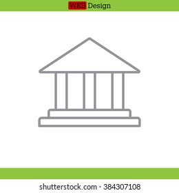 Museum building icon thin line for web and mobile, modern minimalistic flat design. Vector