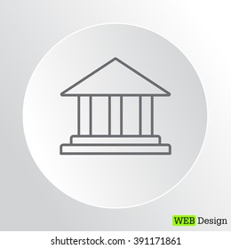 Museum building icon thin line for web and mobile, modern minimalistic flat design. Vector