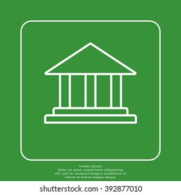 Museum building icon thin line for web and mobile, modern minimalistic flat design. Vector