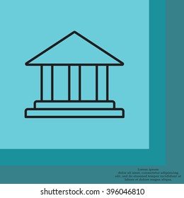 Museum building icon thin line for web and mobile, modern minimalistic flat design. Vector