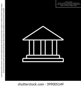 Museum building icon thin line for web and mobile, modern minimalistic flat design. Vector