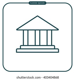 Museum building icon thin line for web and mobile, modern minimalistic flat design. Vector
