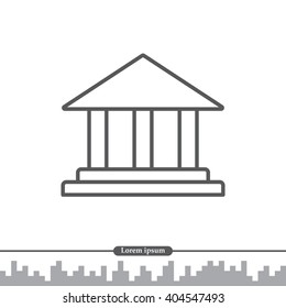 Museum building icon thin line for web and mobile, modern minimalistic flat design. Vector