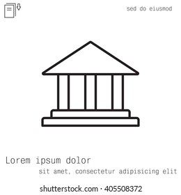 Museum building icon thin line for web and mobile, modern minimalistic flat design. Vector