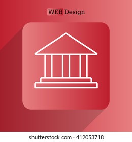 Museum building icon thin line for web and mobile, modern minimalistic flat design. Vector