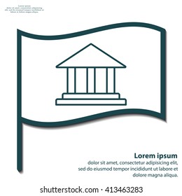Museum building icon thin line for web and mobile, modern minimalistic flat design. Vector