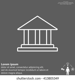 Museum building icon thin line for web and mobile, modern minimalistic flat design. Vector