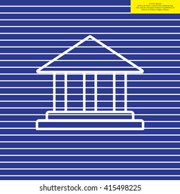 Museum building icon thin line for web and mobile, modern minimalistic flat design. Vector
