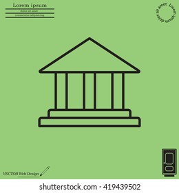 Museum building icon thin line for web and mobile, modern minimalistic flat design. Vector