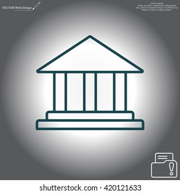 Museum building icon thin line for web and mobile, modern minimalistic flat design. Vector