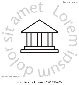 Museum building icon thin line for web and mobile, modern minimalistic flat design. Vector