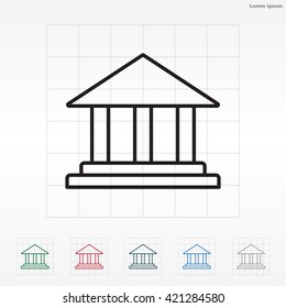 Museum building icon thin line for web and mobile, modern minimalistic flat design. Vector