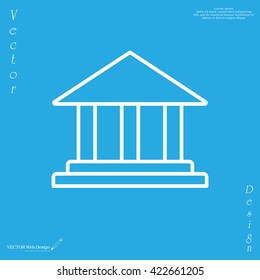 Museum building icon thin line for web and mobile, modern minimalistic flat design. Vector