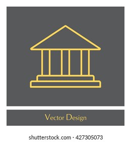 Museum building icon thin line for web and mobile, modern minimalistic flat design. Vector