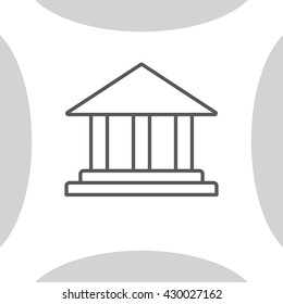 Museum building icon thin line for web and mobile, modern minimalistic flat design. Vector