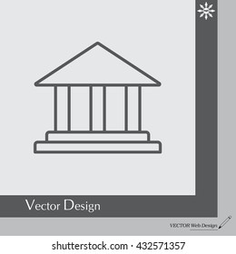 Museum building icon thin line for web and mobile, modern minimalistic flat design. Vector