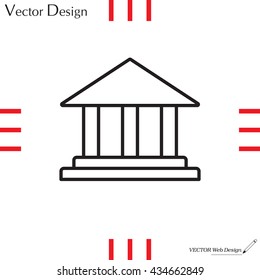Museum building icon thin line for web and mobile, modern minimalistic flat design. Vector