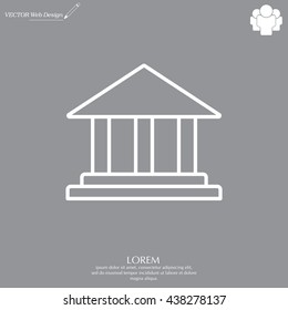Museum building icon thin line for web and mobile, modern minimalistic flat design. Vector