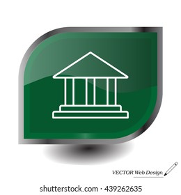 Museum building icon thin line for web and mobile, modern minimalistic flat design. Vector