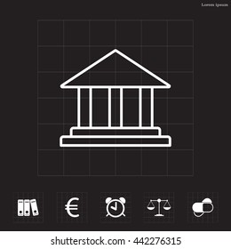 Museum building icon thin line for web and mobile, modern minimalistic flat design. Vector