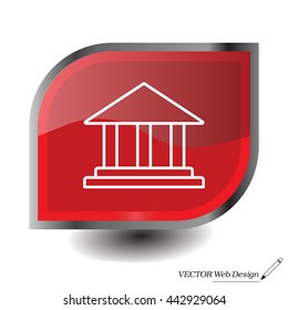 Museum building icon thin line for web and mobile, modern minimalistic flat design. Vector