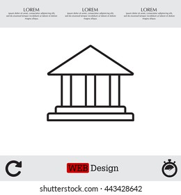 Museum building icon thin line for web and mobile, modern minimalistic flat design. Vector