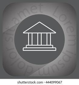 Museum building icon thin line for web and mobile, modern minimalistic flat design. Vector