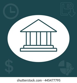 Museum building icon thin line for web and mobile, modern minimalistic flat design. Vector