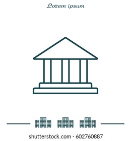 Museum building icon. vector illustration 