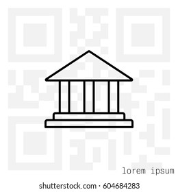 Museum building icon. vector illustration 