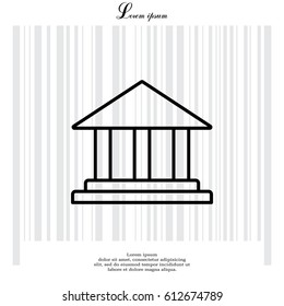 Museum building icon. vector illustration 