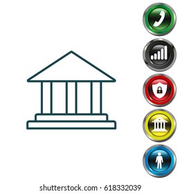 Museum building icon. vector illustration 