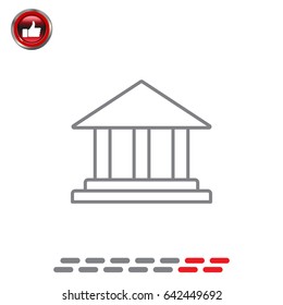Museum building icon. vector illustration 