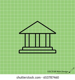 Museum building icon. vector illustration 