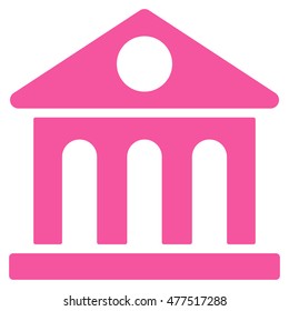 Museum Building icon. Vector style is flat iconic symbol, pink color, white background.