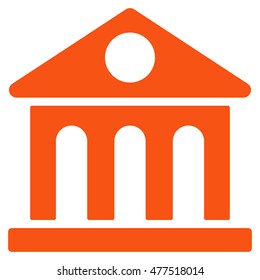 Museum Building icon. Vector style is flat iconic symbol, orange color, white background.