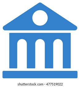 Museum Building icon. Vector style is flat iconic symbol, cobalt color, white background.