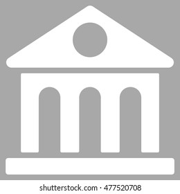 Museum Building icon. Vector style is flat iconic symbol, white color, silver background.